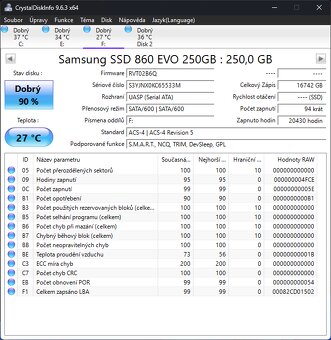 #2 SSD Samsung 860 EVO 250GB 90% stav - 3