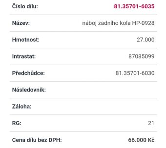 MAN náboj zadního kola HP-0928 - 3