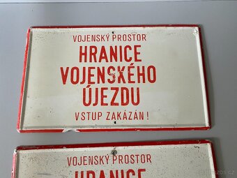 cedule hranice vojenského újezdu stará cedule hranice - 3