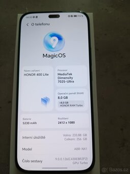 Prodám Honor 400 5G 8+8 GB Rám Paměť 256 GB Nový Záruka - 3