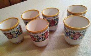 Džbán a 6 kalíšků + popelník (Modranská keramika) - 3