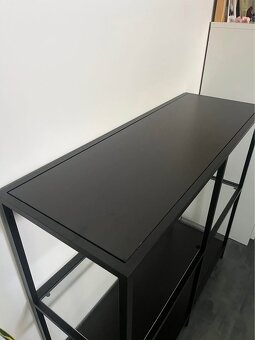 Ikea VITTSJÖ Policový díl, černohnědá/sklo, 100x93 cm - 3