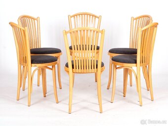 Jídelní židle TON, 6x zachovalé přečalouněné židle. - 3