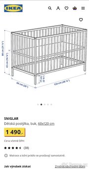 Detska postylka IKEA Sniglar s matraci a mantinelem - 3