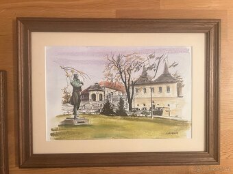 Obrazy akvarel Derka - motiv Teplice - 3