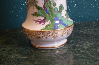 Velká míšeňská porcelánová váza Indický barevný rajský pták, - 3