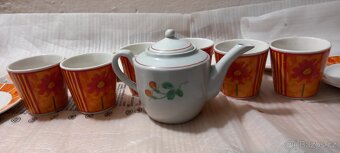 Čajovy set konvička hrníčky podšálky - 3