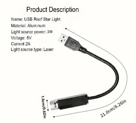 USB LED hvězdicový projektor - 3