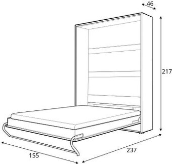 Sklápěcí postel vysoká 140 Concept Pro - 3