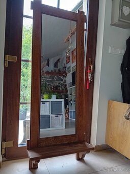 Zrcadlo velké s poličkou z masivu - 3