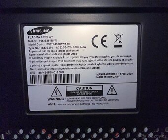 Samsung PS42B450 – 42” Plasma TV - 3