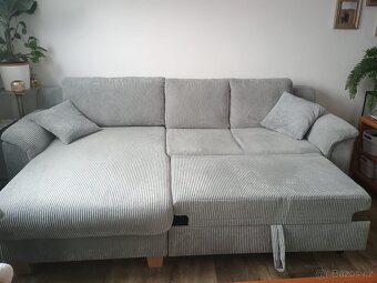 Šedá rohová rozkládací sedací souprava - 3