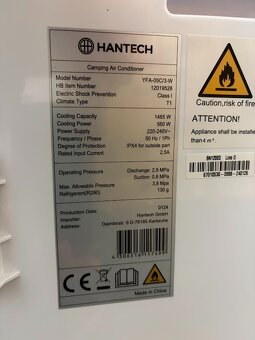 Nástěnná klimatizace HANTECH 5000 BTU split/camping - 3