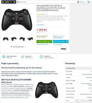 Gamepad MSI Force GC30, bezdrátový, nabíjecí - 3