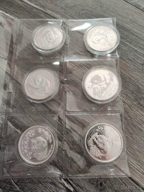 Set 6 ag mincí 5 yuan Silver Panda 1/2 oz, 1993-1998 - 3
