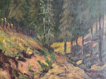 Obraz Doskočil, lesní cesta, olej na plátně 50x40 - 3