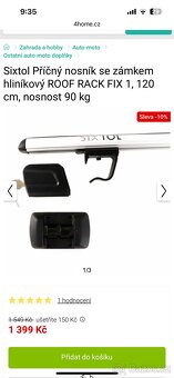 Nové hliníkové příčníky SIXTOL Roof Rack FIX 1 – 120 cm, zam - 3