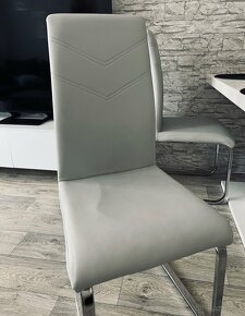 4ks - koženková šedá židle - 3