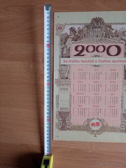 Plechová cedule kalendář Spořitelny r.2000 - 3