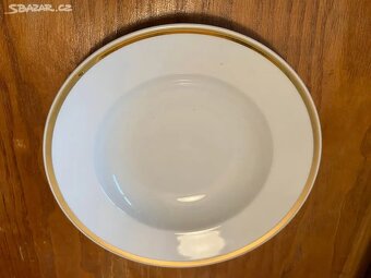 Hluboké retro talíře (s. 6ks, silnější zlatý ok.) - 3