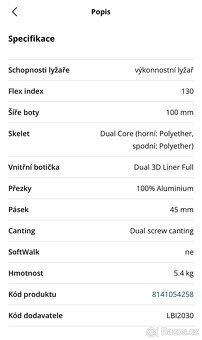 Lyžařské boty Lange RX 130 vel. 26.5 - 3