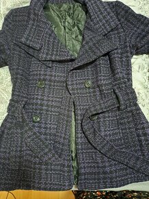 Dámský černofialový kabát vel. 36-38, zn. Made in Italy - 3