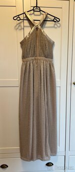 Zlaté třpitivé plesové šaty vel. XS - 3