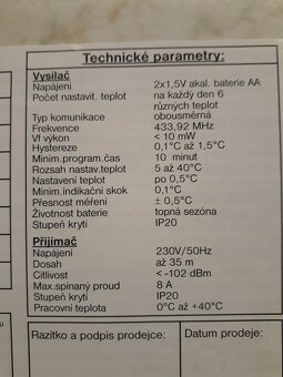 Bezdrátový termostat BPT21 - 3