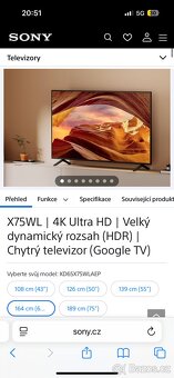 NOVÁ Televize SONY BRAVIA 164cm X75WL | 4K Ultra HD - 3