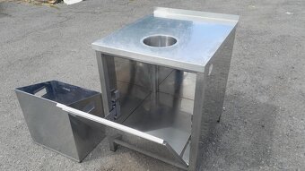 Nerezový stůl s odpadním otvorem a nerez košem - 3