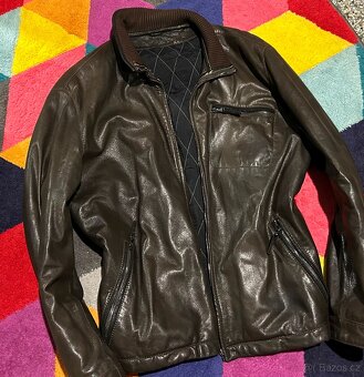 LATINI PÁNSKÁ CELOKOŽENÁ BUNDA-KOŽÁRNA-100% LEATHER 52- L - 3