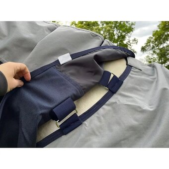 Deka síťovaná HKM Rain Comfort s krkem a laclem pod břicho - 3