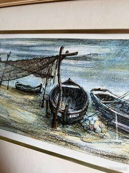 J. M. Sládek – Barky u sítí (originální litografie) - 3