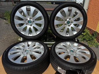 Alu kola 5x112 r17 Škoda Venus + letní pneu 225/45/17 Dunlop - 3