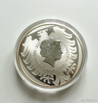 stříbrná mince - Český lev 2021 - 5oz reverse proof - 3