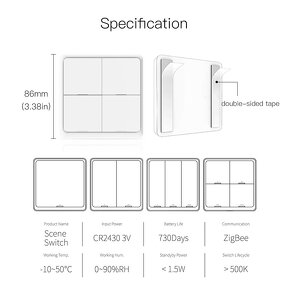Smart vypínač MOES, 3 tlačítkový Tuya ZigBee Wireless 9 scén - 3