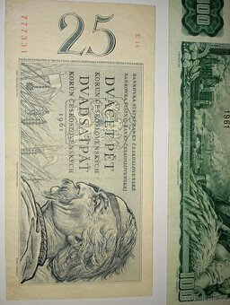 BANKOVKY 100+25 KČS 1961, VZÁCNÉ SÉRIE, PĚKNÉ STAVY - 3