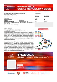 MotoGP Brno - 2x vstupenka 1 řada T5 - za nákup - 3