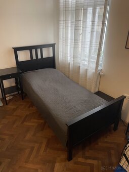 Postel 90x200 + rošt + matrace - ikea hemnes černá - 3