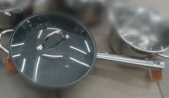 Ocelová NOVA nerez pánev 24 cm Granitová s víkem - 3