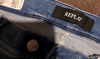 REPLAY ANBASS  W 34  L SKINNY SLIM PÁNSKÉ DENIM JEANS-RIFLE - 3
