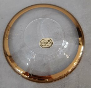 Skleněné moka šálky s podšálky zlacené - 3