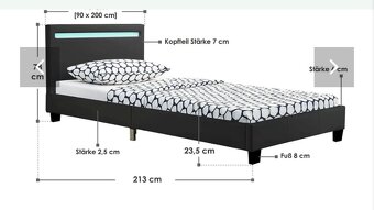 Postel 90x200, postel 140x200, postel 180x200 - 3