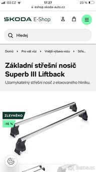 Prodám originální příčníky Superb - 3