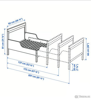 Dětská rostoucí postel IKEA SUNDVIK dřívější verze - 2 kusy - 3