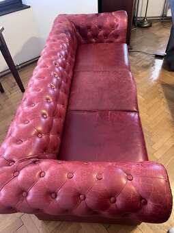 Chesterfield kožená sedačka - 3