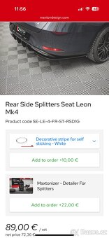 Maxton lišty a spoiler Leon KL (mk4) - 3