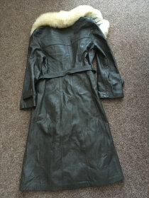 Kožený dámský kabát s pravým liščím límcem - 3