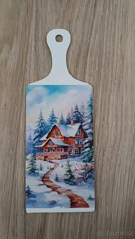 Dekorační prkénka zimní krajina - 3