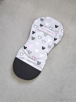 Nová prodloužená podložka do kočárku Mickey růžové - 3
